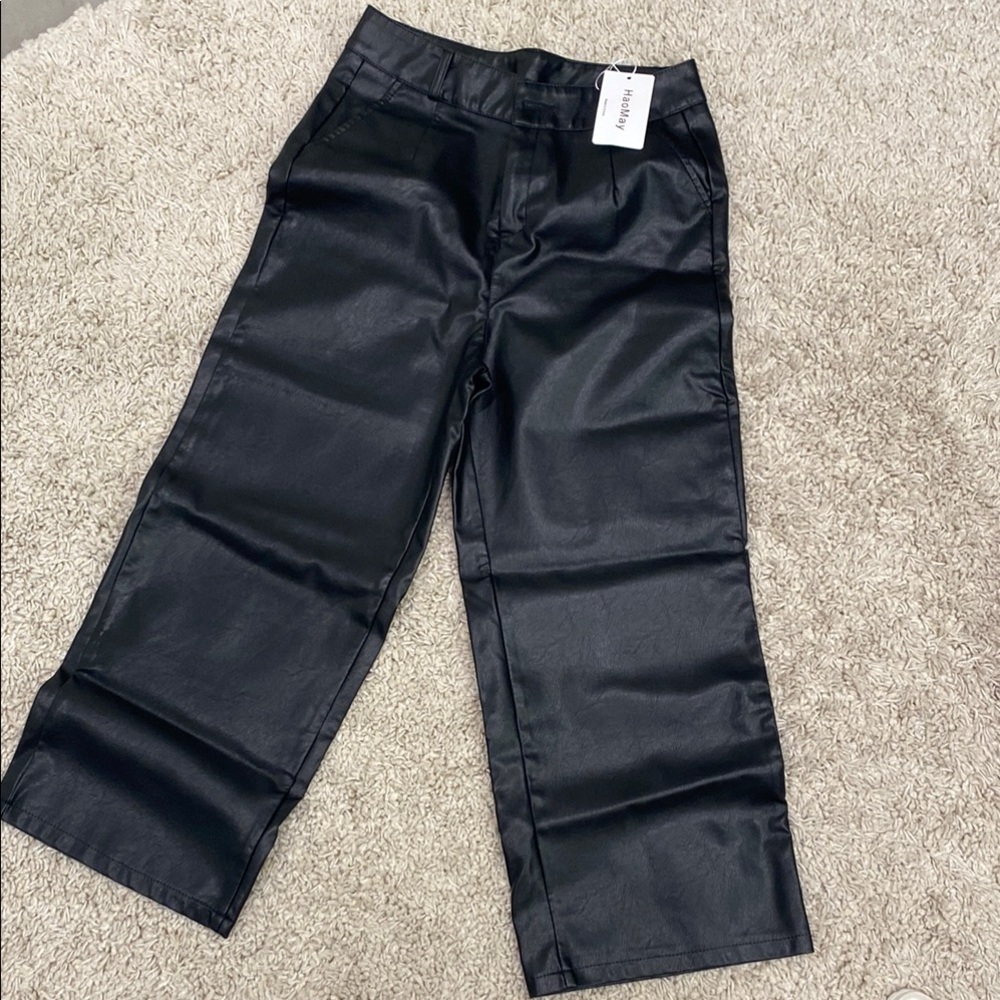Black Faux Leather Pants